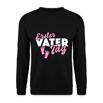 Erster Vatertag - Unisex Pullover - Schwarz - Vorne - Alina (178cm) & Michal (187cm)