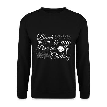 Beach is my place to chill out - Beach - Unisex Sweatshirt - black - Front - Alina (178cm) & Michal (187cm)
