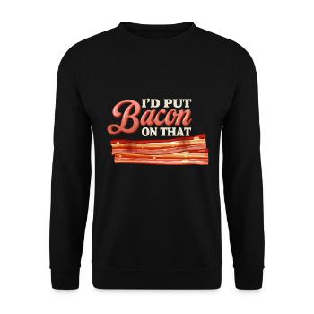 I'd put bacon on the funny bacon lover - Unisex Sweatshirt - black - Front - Alina (178cm) & Michal (187cm)