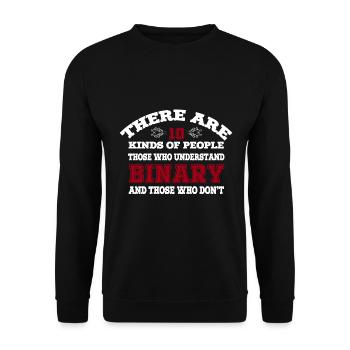 10 Types of People Codi Binary Programmer - Unisex Sweatshirt - black - Front - Alina (178cm) & Michal (187cm)