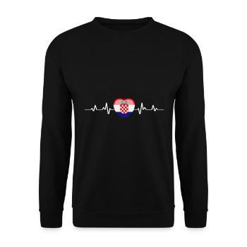 Kroatien Hrvatska - Unisex Pullover - Schwarz - Vorne - Alina (178cm) & Michal (187cm)