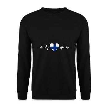 Finnland Suomi - Unisex Pullover - Schwarz - Vorne - Alina (178cm) & Michal (187cm)