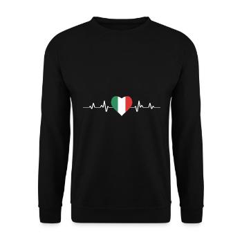 Italy heart flag - Unisex Sweatshirt - black - Front - Alina (178cm) & Michal (187cm)