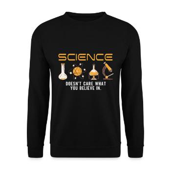 Wissenschaft - Es Ist Egal, Woran Du Glaubst - Unisex Pullover - Schwarz - Vorne - Alina (178cm) & Michal (187cm)