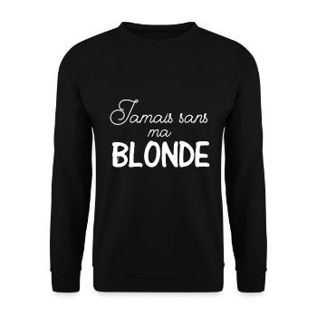 Duo Paar Verliebt Blond Bärtig Valentinstag - Unisex Pullover - Schwarz - Vorne - Alina (178cm) & Michal (187cm)