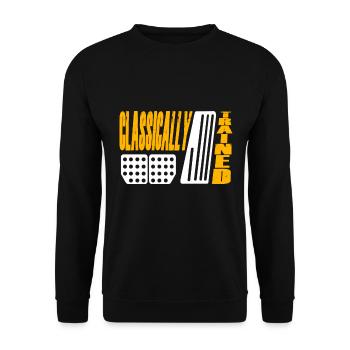 Manuelle Gangschaltung Knüppelschaltung - Unisex Pullover - Schwarz - Vorne - Alina (178cm) & Michal (187cm)
