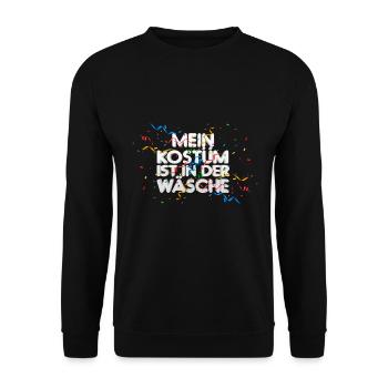Mein Kostüm ist in der Wäsche Halloween - Unisex Pullover - Schwarz - Vorne - Alina (178cm) & Michal (187cm)