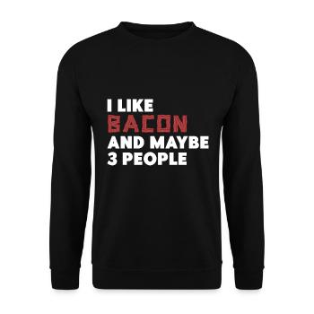 J’aime le bacon et peut-être trois personnes - Sweat-shirt Unisexe - noir - Devant - Alina (178cm) & Michal (187cm)