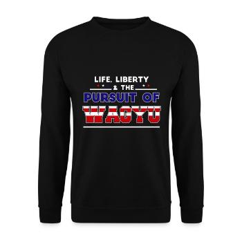Life, Liberty and the Pursuit of Japanese - Unisex Sweatshirt - black - Front - Alina (178cm) & Michal (187cm)