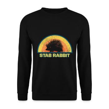Stab Kaninchen Stachelschwein Wildlife - Unisex Pullover - Schwarz - Vorne - Alina (178cm) & Michal (187cm)