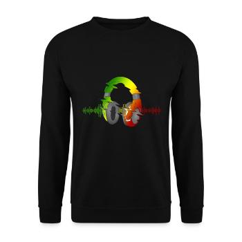 Reggae Musik Afrika Jamaica Rastafari - Unisex Pullover - Schwarz - Vorne - Alina (178cm) & Michal (187cm)
