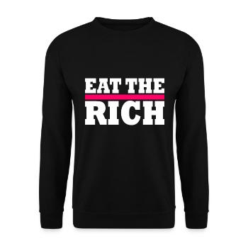 Eat the rich - Unisex Sweatshirt - black - Front - Alina (178cm) & Michal (187cm)