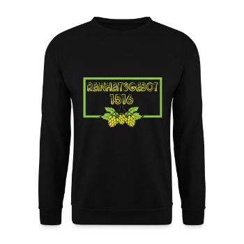 Reinheitsgebot - seit 1516 für Bierliebhaber, - Unisex Pullover - Schwarz - Vorne - Alina (178cm) & Michal (187cm)