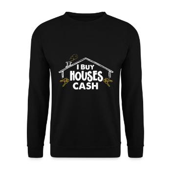 J’achète des maisons au comptant Investisseur immobilier - Sweat-shirt Unisexe - noir - Devant - Alina (178cm) & Michal (187cm)