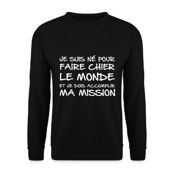 Dois Accomplir Ma Mission - Sweat-shirt Unisexe - noir - Devant - Alina (178cm) & Michal (187cm)
