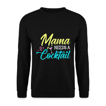 Maman a besoin d’un cocktail - Sweat-shirt Unisexe - noir - Devant - Alina (178cm) & Michal (187cm)