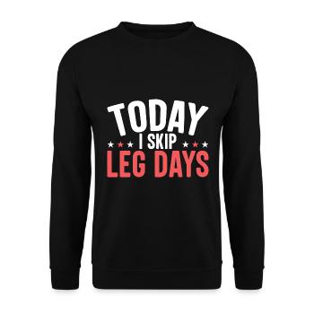Aujourd’hui, je saute les jours des jambes - Sweat-shirt Unisexe - noir - Devant - Alina (178cm) & Michal (187cm)