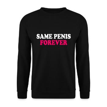 Same penis forever - Unisex Pullover - Schwarz - Vorne - Alina (178cm) & Michal (187cm)