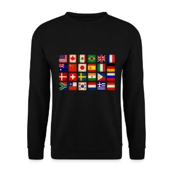 Internationale Weltflaggen - Flaggen Der Länder - Unisex Pullover - Schwarz - Vorne - Alina (178cm) & Michal (187cm)