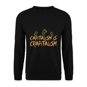 Kapitalismus ist Crapitalismus - Unisex Pullover - Schwarz - Vorne - Alina (178cm) & Michal (187cm)