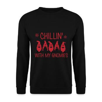 Chillin ́ with my dwarves - Unisex Sweatshirt - black - Front - Alina (178cm) & Michal (187cm)