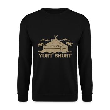 Yurt, Yurt, Mountains, Yurt Life, Glamping - Unisex Sweatshirt - black - Front - Alina (178cm) & Michal (187cm)