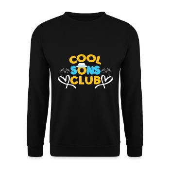 Cool Sons Club Groovy Retro Dad Mom Father's Day - Unisex Sweatshirt - black - Front - Alina (178cm) & Michal (187cm)