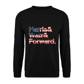 Kamala Harris & Tim Walz 2024 Chemise de soutien - Sweat-shirt Unisexe - noir - Devant - Alina (178cm) & Michal (187cm)