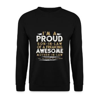 Je suis un fils fier dans la loi d'une mère drôle et flippante - Sweat-shirt Unisexe - noir - Devant - Alina (178cm) & Michal (187cm)