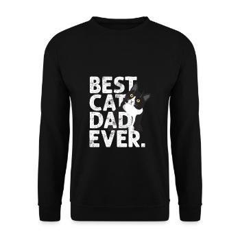Cat Daddy Father Gift Best Cat Dad Ever - Unisex Sweatshirt - black - Front - Alina (178cm) & Michal (187cm)