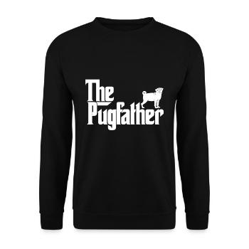 Chemise drôle de propriétaire de Carlin Le père de Carlin de Pugfather - Sweat-shirt Unisexe - noir - Devant - Alina (178cm) & Michal (187cm)