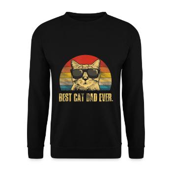 Mens Best Cat Dad Ever Funny Cat Dad Father - Unisex Sweatshirt - black - Front - Alina (178cm) & Michal (187cm)