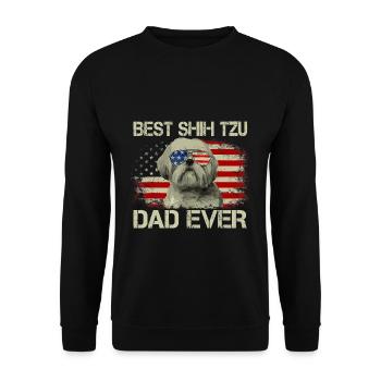 Mens Best Shih Tzu Dad Ever Tshirt Dog Lover - Unisex Sweatshirt - black - Front - Alina (178cm) & Michal (187cm)