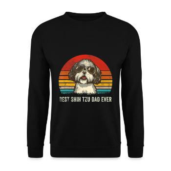 Mens Best Shih Tzu Dad Ever Funny Shih Tzu Dad - Unisex Sweatshirt - black - Front - Alina (178cm) & Michal (187cm)