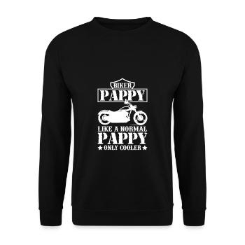 Mens Fathers Day Cool Biker Pappy Motorcycle - Unisex Sweatshirt - black - Front - Alina (178cm) & Michal (187cm)