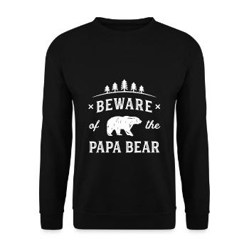 Mens Grandparents Day Beware Papa Bear Grandpa - Unisex Sweatshirt - black - Front - Alina (178cm) & Michal (187cm)