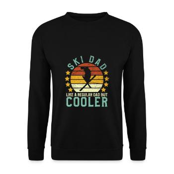 Herren Ski Papa Lustig Skifahrer Amp Skiliebhaber Vater - Unisex Pullover - Schwarz - Vorne - Alina (178cm) & Michal (187cm)