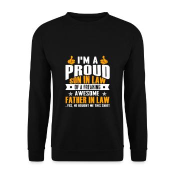 Beau-fils fier d'un père génial - Sweat-shirt Unisexe - noir - Devant - Alina (178cm) & Michal (187cm)