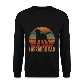 Retro Labrador Dad Gift Dog Daddy Golden Black Lab - Unisex Sweatshirt - black - Front - Alina (178cm) & Michal (187cm)