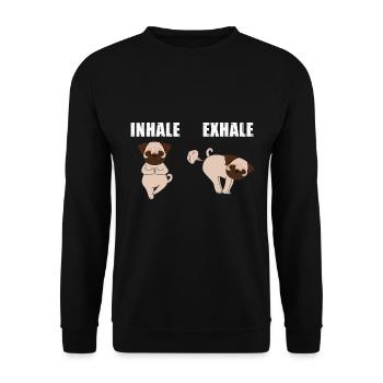 Inspirer, Expirer - Carlin, Yoga, Exercice, Sports canins - Sweat-shirt Unisexe - noir - Devant - Alina (178cm) & Michal (187cm)