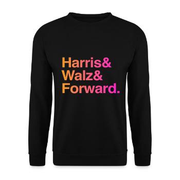 Kamala Harris & Tim Walz 2024 Chemise de soutien - Sweat-shirt Unisexe - noir - Devant - Alina (178cm) & Michal (187cm)