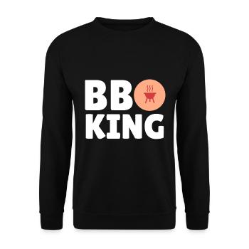 BBQ King - Grillen - Unisex Pullover - Schwarz - Vorne - Alina (178cm) & Michal (187cm)