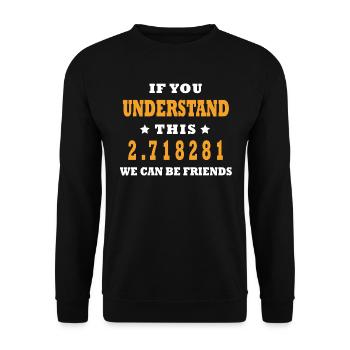 Mathematician Euler's Number Math Teacher Funny - Unisex Sweatshirt - black - Front - Alina (178cm) & Michal (187cm)