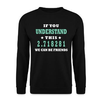 Mathematician Euler's Number Math Teacher Funny - Unisex Sweatshirt - black - Front - Alina (178cm) & Michal (187cm)