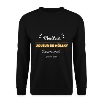 Cadeau möllky drole sport molky mollky - Sweat-shirt Unisexe - noir - Devant - Alina (178cm) & Michal (187cm)