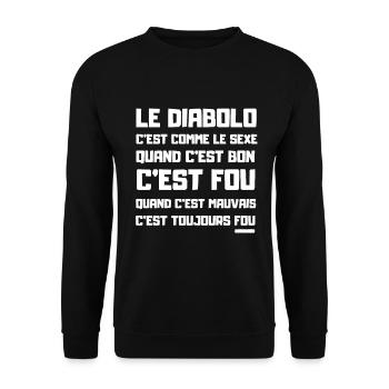 Cadeau humour diabolo cirque passion drôle - Sweat-shirt Unisexe - noir - Devant - Alina (178cm) & Michal (187cm)