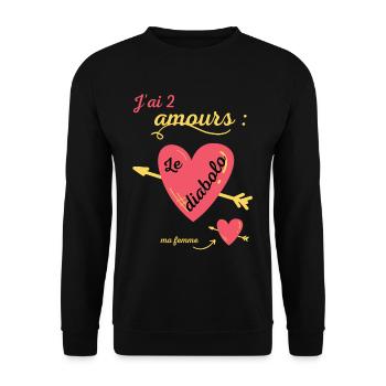 Cadeau humour diabolo cirque passion drôle - Sweat-shirt Unisexe - noir - Devant - Alina (178cm) & Michal (187cm)