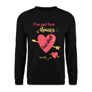 Gift basketball basketball funny sport passion - Unisex Sweatshirt - black - Front - Alina (178cm) & Michal (187cm)