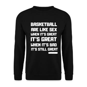 Gift basketball basketball funny sport passion - Unisex Sweatshirt - black - Front - Alina (178cm) & Michal (187cm)