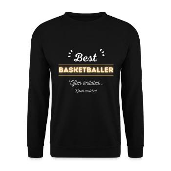Gift basketball basketball funny sport passion - Unisex Sweatshirt - black - Front - Alina (178cm) & Michal (187cm)